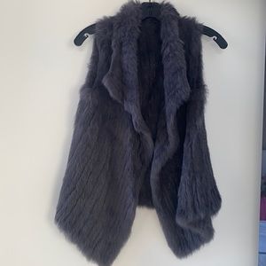 100% Real Rabbit fur vest in Grey XS/S